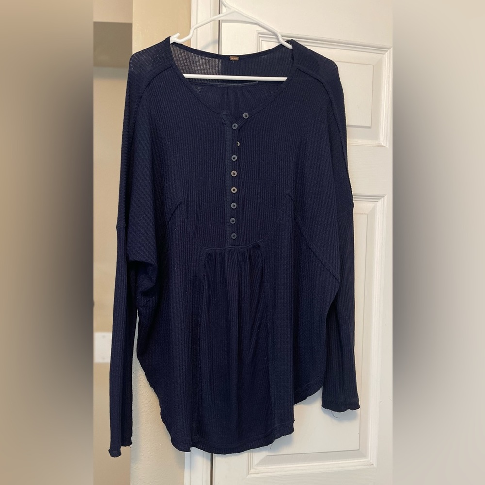 Free people Leo thermal navy blue